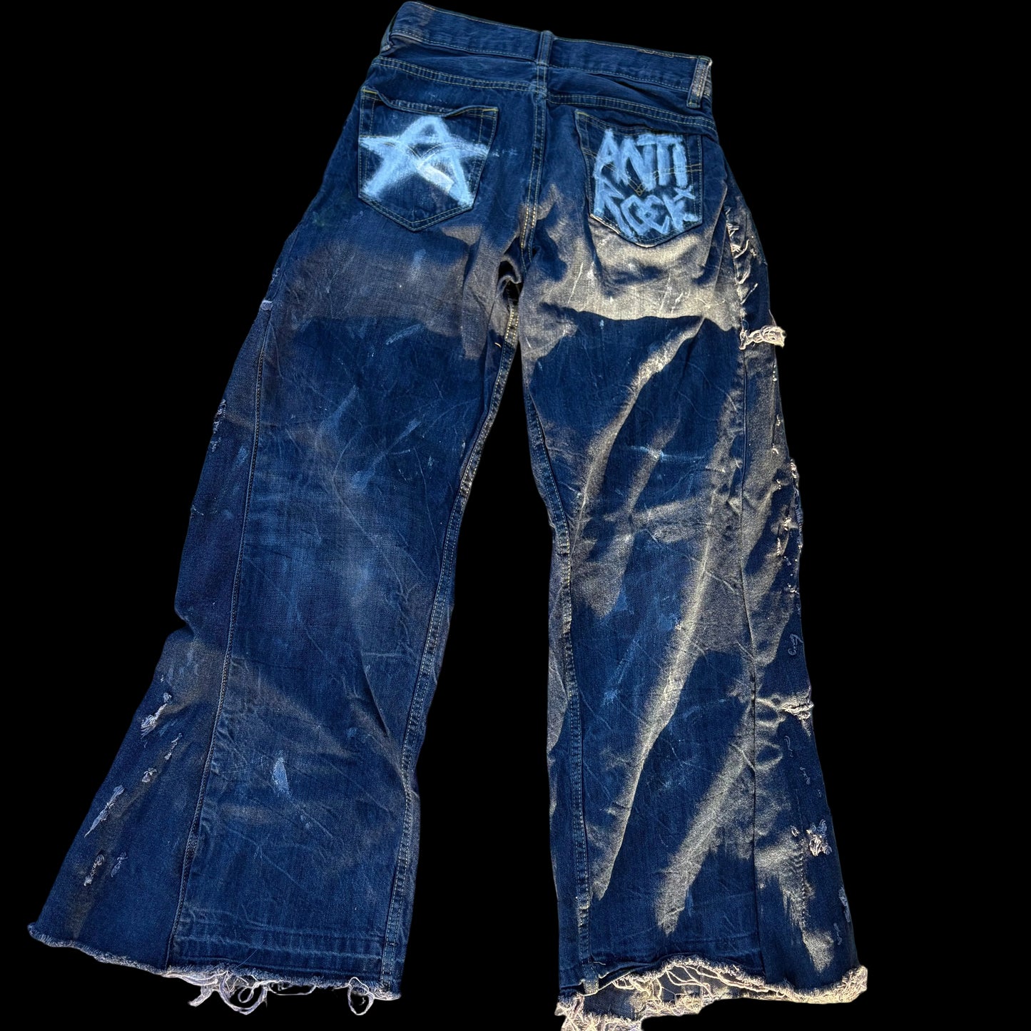 Distressed Denim Flares