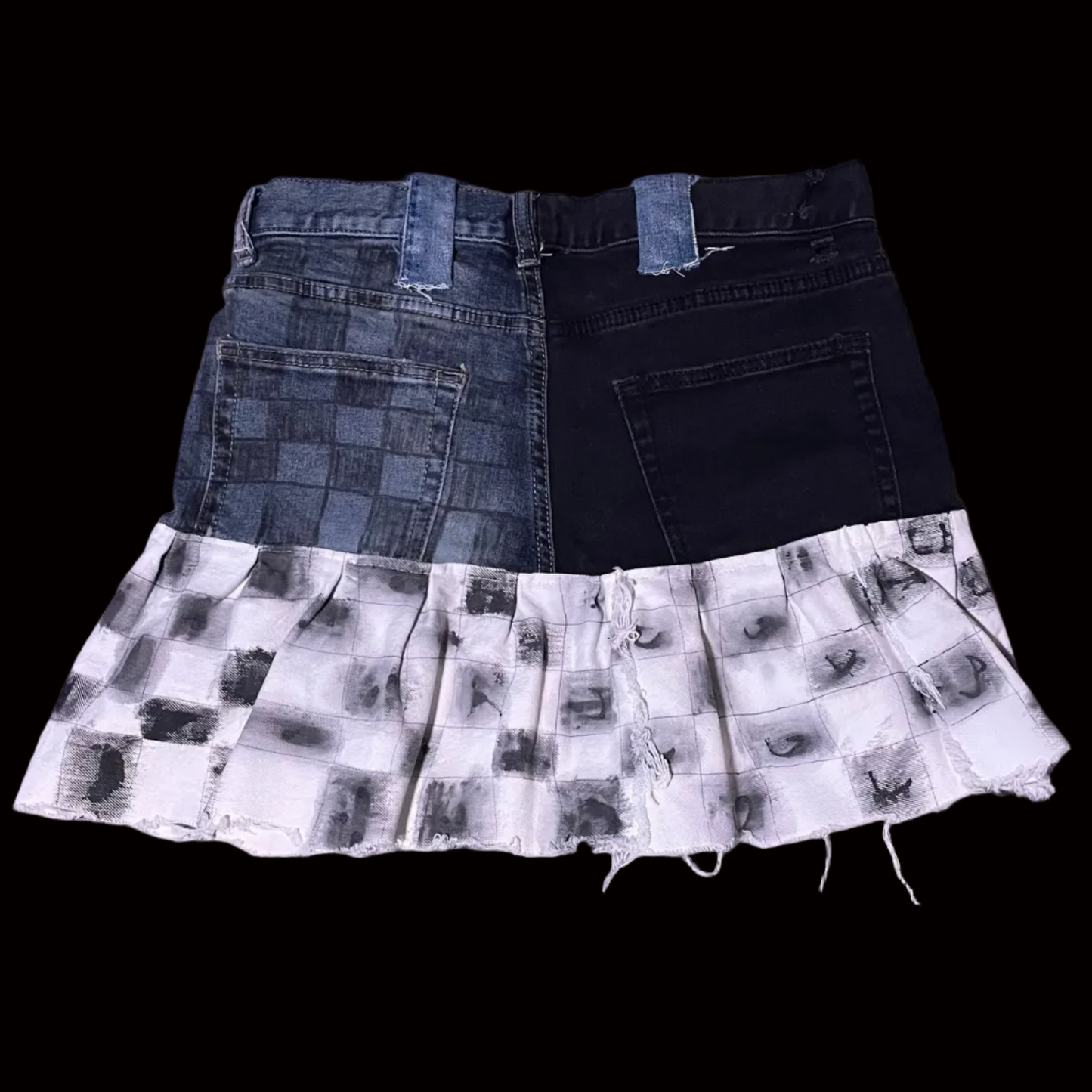 Checkerboard Pleated Skirt